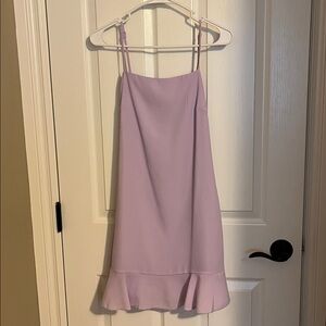 Lavender Slip Dress with Ruffle Hem